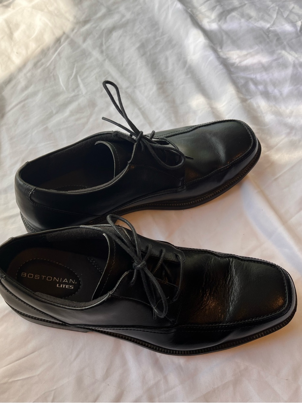 Bostonian Lites Men’s Black Leather Square Toe Dress Shoes 10.5 M